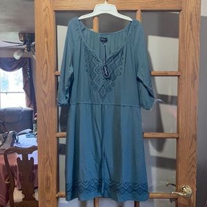 Sage boho dress 3/4 length sleeve